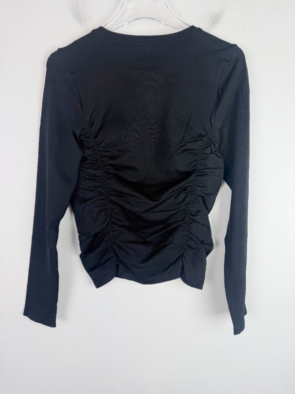 NWT OQQ Long Sleeve Crew Neck Ruched Shirt Set of 2 Black Brown Size Large L NIB - Picture 4 of 7